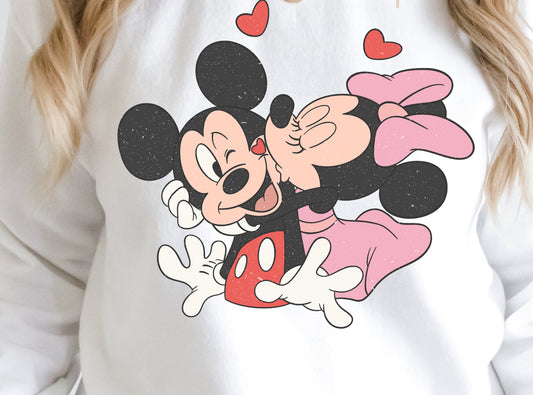Valentines Day Mickey and Minnie Mouse Crewneck Sweater