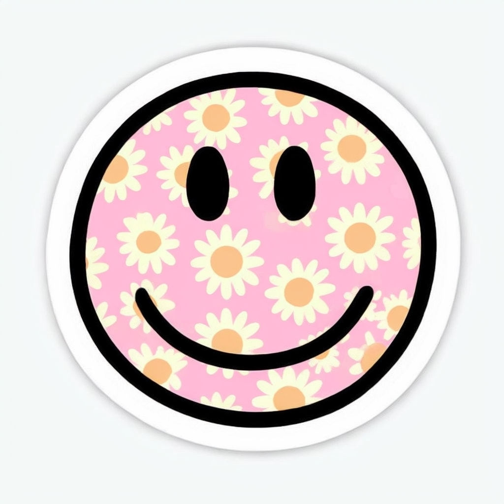 Smiling Daisy face sticker