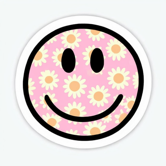 Smiling Daisy face sticker